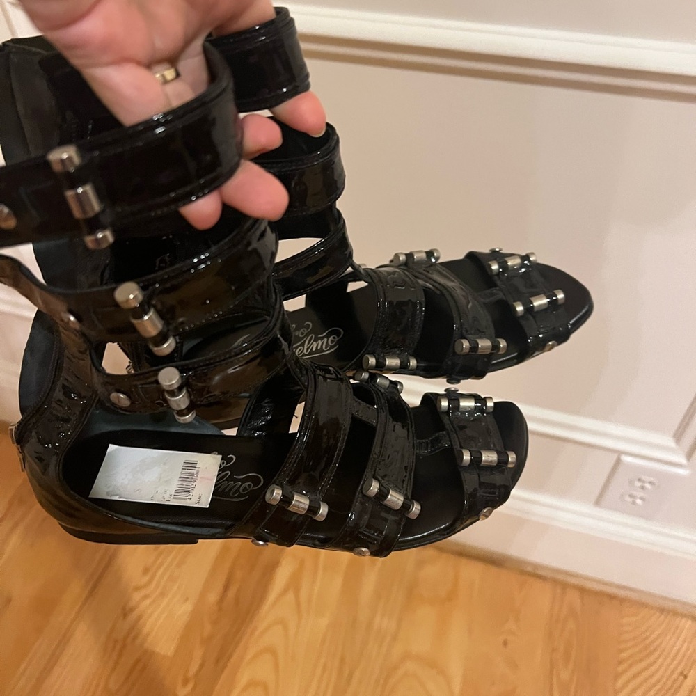 Alejandro Ingelmo Cage-strap flat sandals/ gladiator back zipper 37, US 6.5